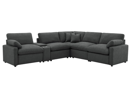 Hollander - 6 Piece Modular Power Reclining Sectional - Dark Gray
