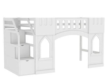 Loft Bed With Storage Staircase And Windows