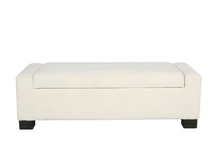 Textured Fabric Ottoman Bench With Hinged Lid