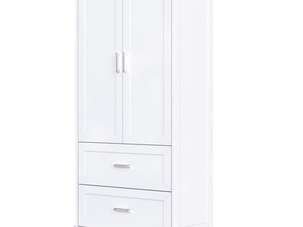 Tall Bathroom Storage Cabinet With 2 Doors And Drawers, Adjustable Shelf