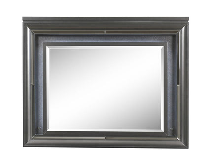 Sawyer - Metallic Mirror With LED - Gray