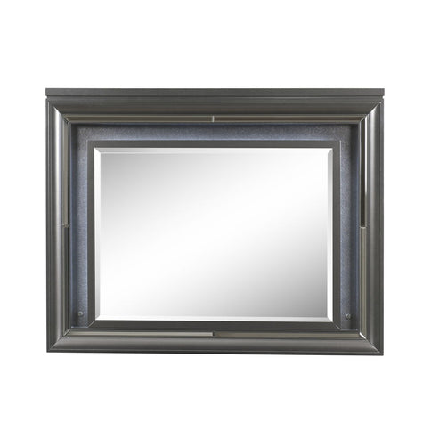 Sawyer - Metallic Mirror With LED - Gray