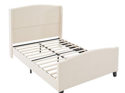 Platform Bed Frame With Tall Headboard And High Footboard