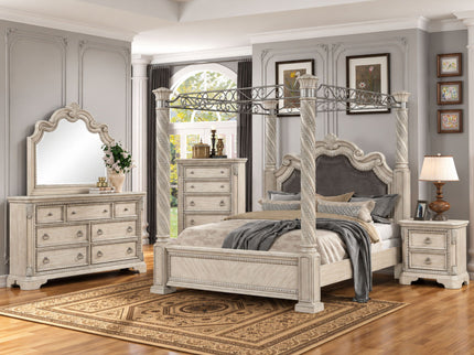 Panel Canopy King Bed - Gray