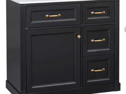 Modern Bathroom Vanity With Sink, 4 Drawers, Soft-Close Door, Adjustable Shelf
