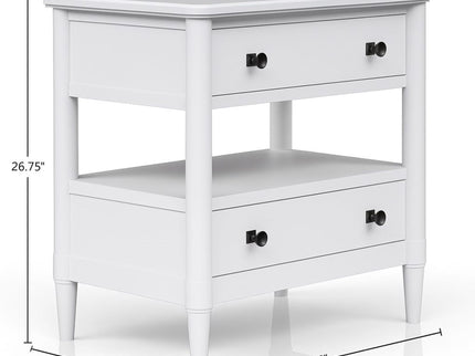 Open Nightstand With 2 Drawers