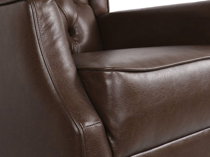 Amedou - Contemporary Tufted Wingback Rocking Chair - Dark Brown