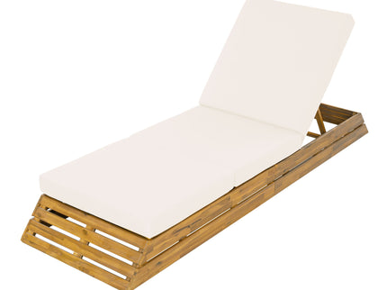 Chaise Lounge Set With Cream 3 Fold Cushion, 3 Position Adjustable Backrest