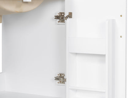 Bathroom Vanity With Sink, 1 Divided Drawer And 2 Soft Close Doors With Double Shelf