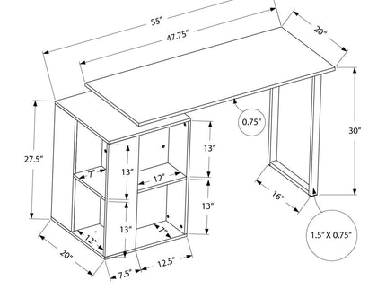 Computer Desk, Home Office, Left, Right Set-Up, Storage Shelves, Work, Laptop, Contemporary, Modern