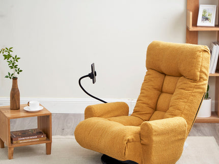 Adjustable Swivel Lounge Chair With 360 Degree Rotating Seat And Headrest Support