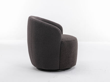 Teddy Fabric Swivel Accent Armchair Barrel Chair With Powder Coating Metal Ring