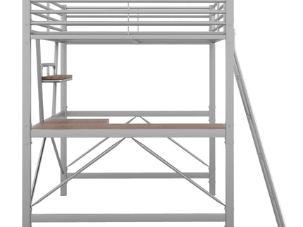 Loft Bed With Desk And Shelf, Modern Design