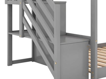 Bunk Bed With Convertible Slide And Stairway