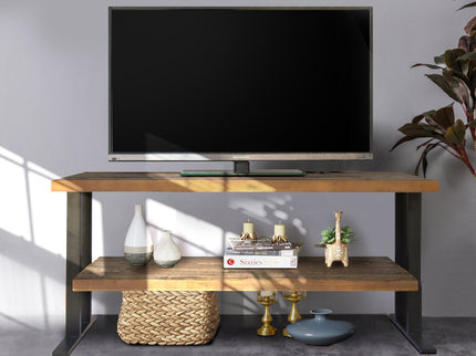 Media Console Table With One Shelf To Your Home Decor - Natural / Black