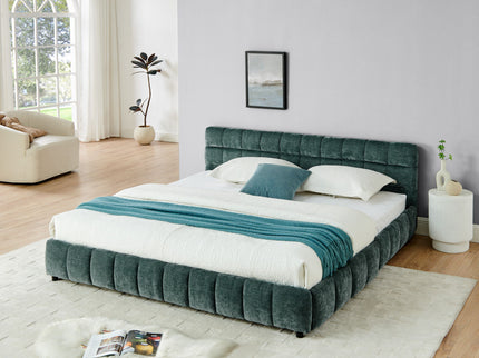 Modern Platform Bed Frame With Thick Fabric