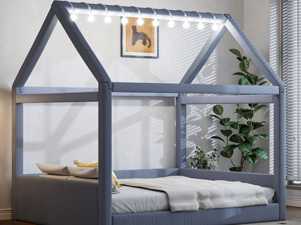Upholstered House Style Daybed With LED Light Strips