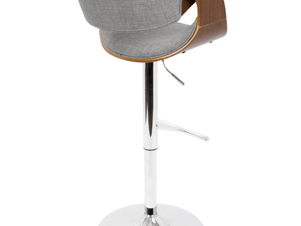 Curvo - Mid Century Modern Adjustable Barstool With Swivel With Straight T Footrest