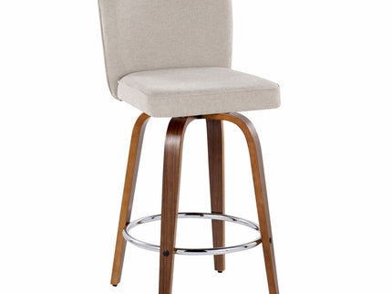 Henry - Contemporary Fixed Height Counter Stool With Swivel With Round Footrest (Set of 2)