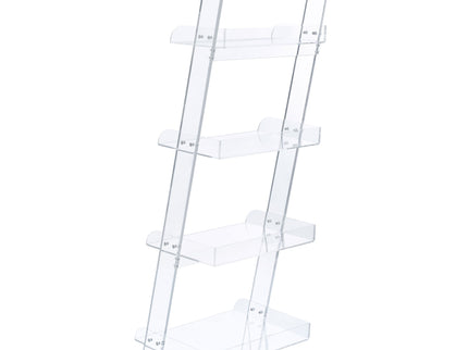 Cimarron - Ladder Bookcase With 4 Shelves - Clear