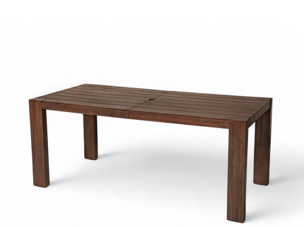 Outdoor Dining Set Rectangular Table With Umbrella Hole