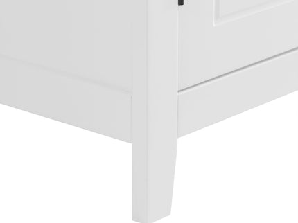 Elegant Bathroom Floor Storage Cabinet With 4 Doors, Adjustable Shelves