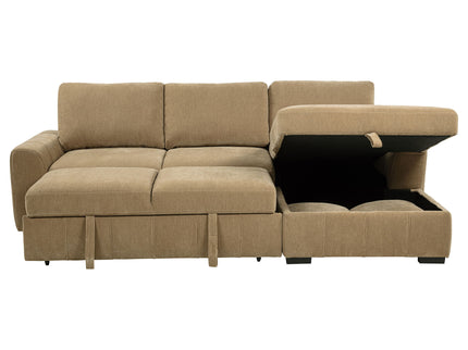 Logan - Sleeper Sectional Sofa With Right Arm Chaise - Camel