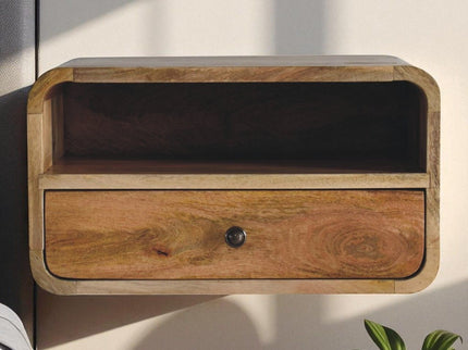 Curved Upper Slot Floating Nightstand