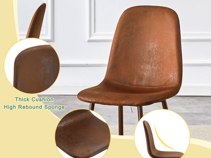 (Set of 4) Backrest AndTransfer Legs Chairs Adding A Touch Of Elegance To Minimalist And Scandinavian Style Homes - Walnut