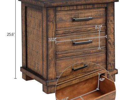 Drawer Reclaimed Solid Wood Framhouse Nightstand - Natural