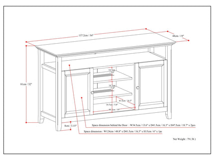 Amherst - TV Media Stand, Handcrafted