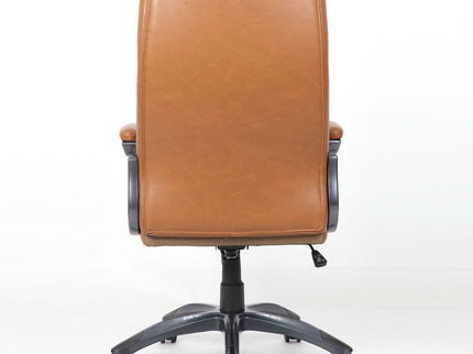 Executive Office Chair, Height Adjustable, Swivel With Padded Armrest & 5 Point Base - Antique Brown