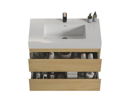 Alice - Bathroom Vanity With Sink, Large Storage Wall Mounted Floating Bathroom Vanity For Modern Bathroom
