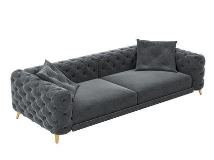 3 In 1 Convertible Sleeper, Deep Seat Pull Out Sofa Bed, Button Tufted