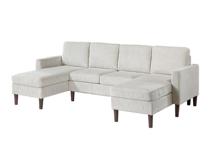 Sectional Set With Dual Chaises And Square Arms