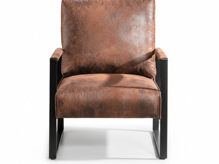 Accent Chair With Durable Square Frame, Armchair For Living Room - Brown