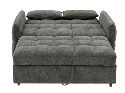 Loveseat Sofa Pull-Out Bed With Adjustable Backrest, 3 USB Ports And 2 Lumbar Pillows For Living Room