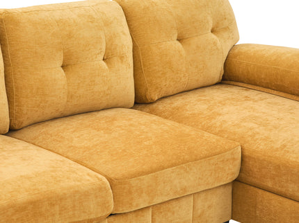 U-Shaped Sectional Sofa 103.5" Fabric Couch With Dual Chaise Lounges, Storage Pockets, Armrest Pillows