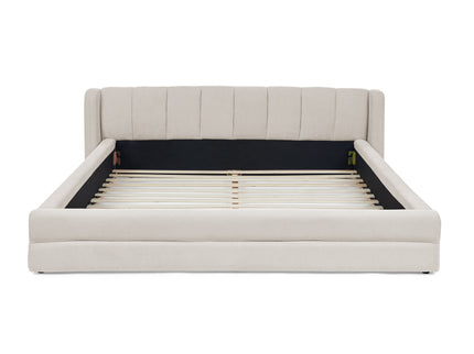 Modern Upholstered Bed Frame With Thick Fabric And Headboard