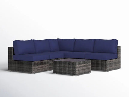 Seating Set With Cushions Handcrafted Wicker Design