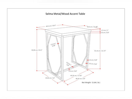 Selma - Handcrafted Metal And Wood Accent Table