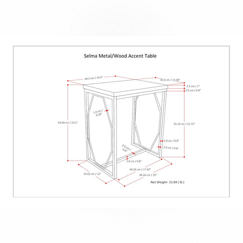 Selma - Handcrafted Metal And Wood Accent Table