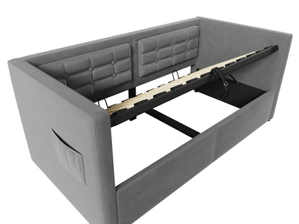 Upholstered Daybed With Hydraulic Storage And USB / Type - C Charging