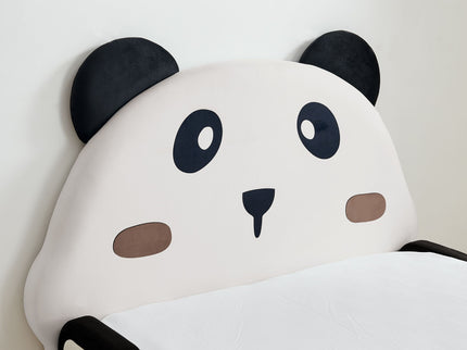 Twin Size Cute Panda Shaped Kids Bed - White / Black