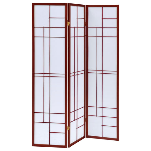 Colby - 3-Panel Folding Floor Screen - Brown / White