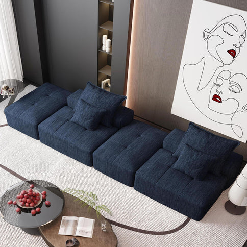 Modern Oversized Diy Combination Modular Sectional Sofa & Pillows