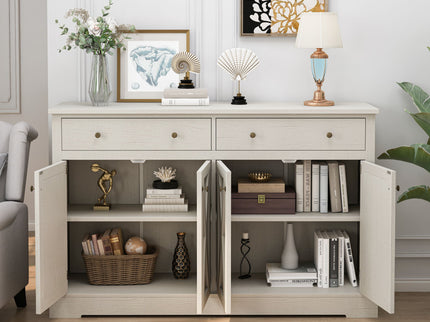 Vintage Sideboard With 2 Drawers And Four Doors For Living Room