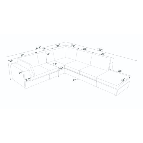 Reversible Modular Sectional Sofa With Custom Configuration