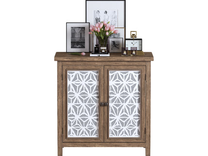 Storage Cabinet, Organizer - Brown Antique White