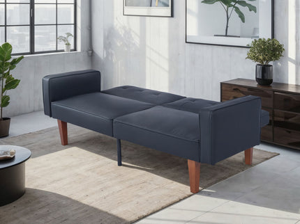 Convertible Futon Sofa Bed With Adjustable Split Back, Twin Size Sleeper Couch - Black
